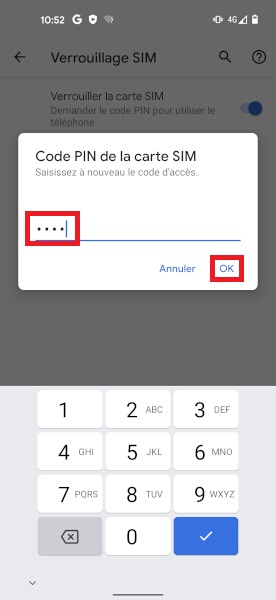 Changer le code PIN sur le Google Pixel 4a